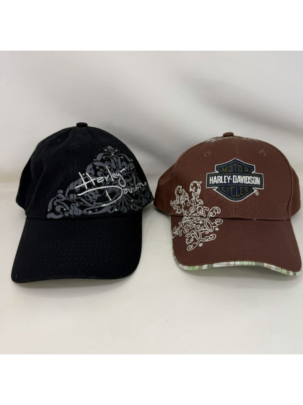 Harley Davidson Embroidered Hat Lot Hook and Loop Black Brown Women’s